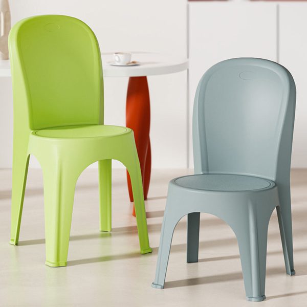Contemporary Nordic PP Round Stackable Dining Chair With Backrest For Dining Room And Living Room - Image 2