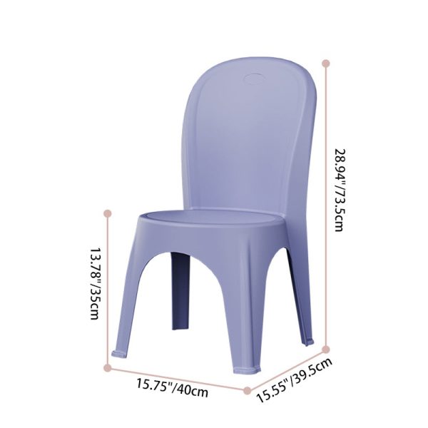 Contemporary Nordic PP Round Stackable Dining Chair With Backrest For Dining Room And Living Room - Image 9