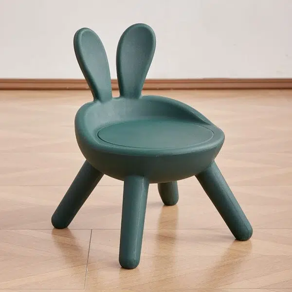 Contemporary Creative Kids PE Bunny Ear Round Footstool With Backrest For Entryway And Living Room - Image 27