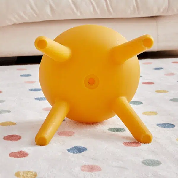 Contemporary Creative Kids PE Bunny Ear Round Footstool With Backrest For Entryway And Living Room - Image 11