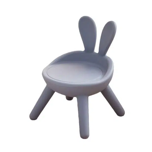 Contemporary Creative Kids PE Bunny Ear Round Footstool With Backrest For Entryway And Living Room - Image 29