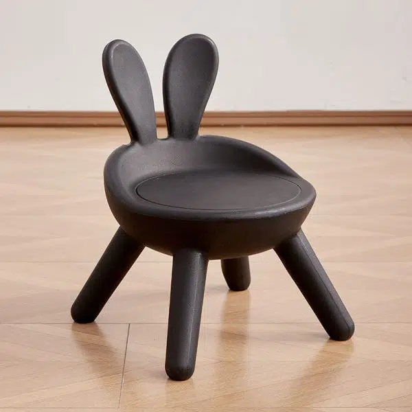 Contemporary Creative Kids PE Bunny Ear Round Footstool With Backrest For Entryway And Living Room - Image 20