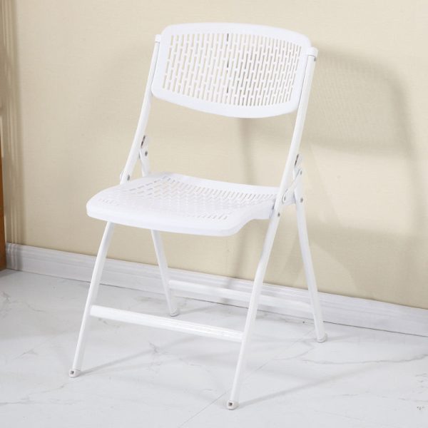 Modern Minimalist PP And Steel Square Foldable Desk Chair With Backrest For Home Office And Study - Image 3