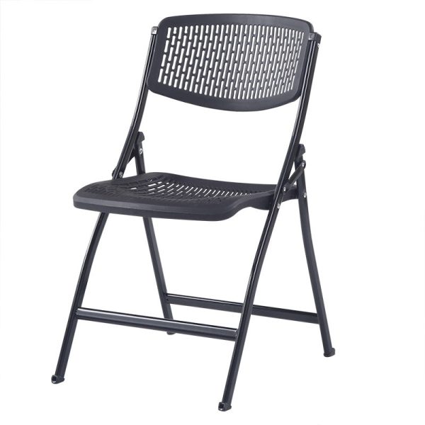 Modern Minimalist PP And Steel Square Foldable Desk Chair With Backrest For Home Office And Study - Image 13