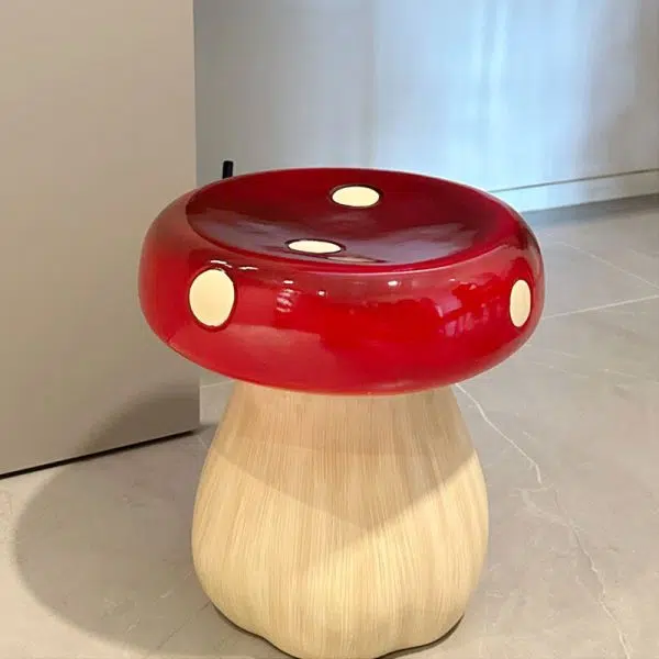 Contemporary Creative Round Mushroom Resin Low Stool For Living Room - Image 7
