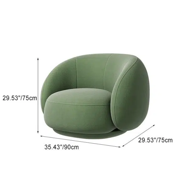 Modern Minimalist Round Upholstered Frosted Velvet Sofa Backrest For Living Room - Image 4