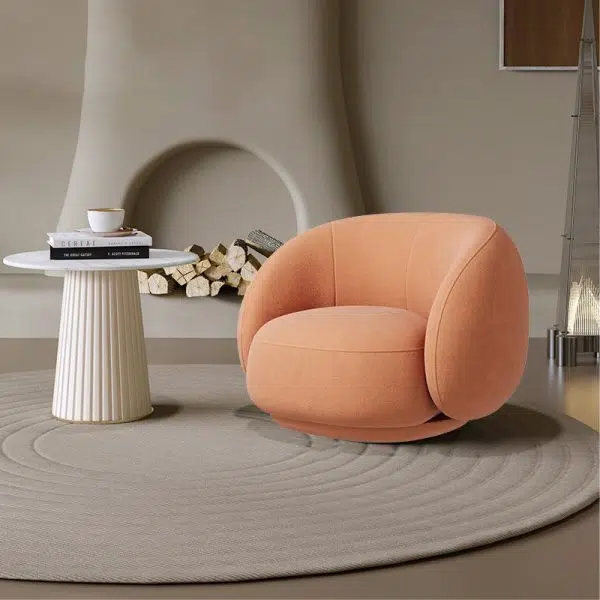 Modern Minimalist Round Upholstered Frosted Velvet Sofa Backrest For Living Room - Image 2