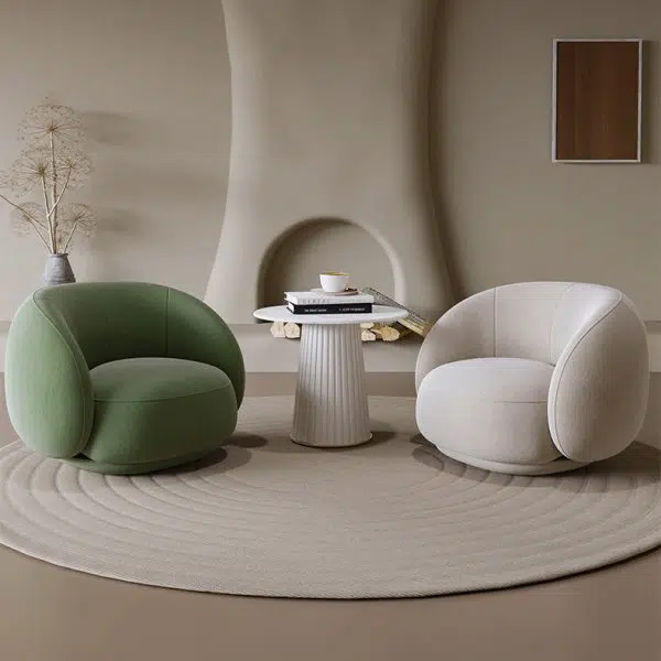 Modern Minimalist Round Upholstered Frosted Velvet Sofa Backrest For Living Room - Image 9
