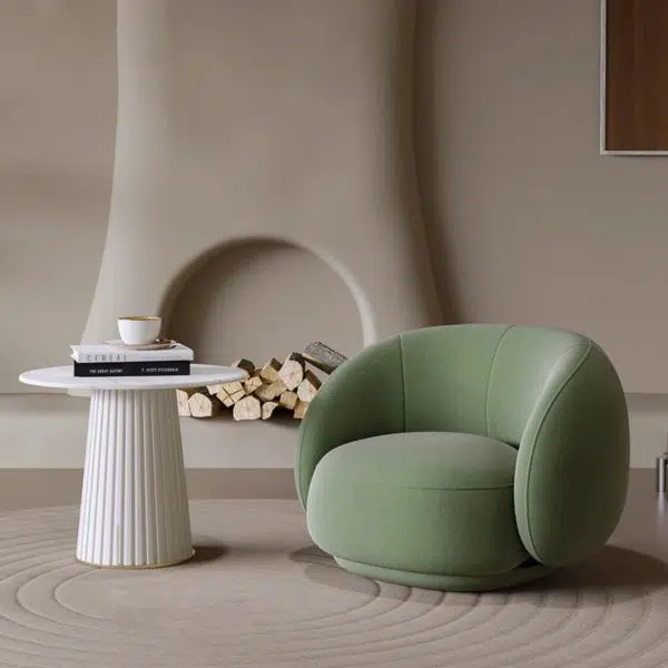 Modern Minimalist Round Upholstered Frosted Velvet Sofa Backrest For Living Room