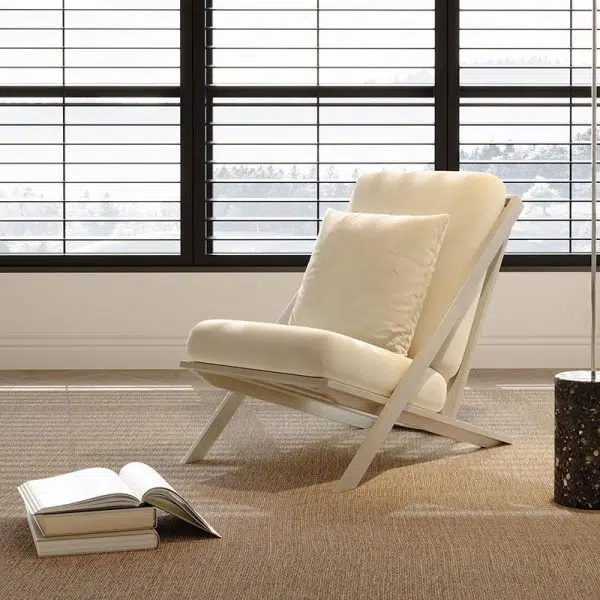 Modern Minimalist Rectangular Upholstered Velvet Fabric Carbon Steel Frame Lounge Chair Backrest For Living Room - Image 2