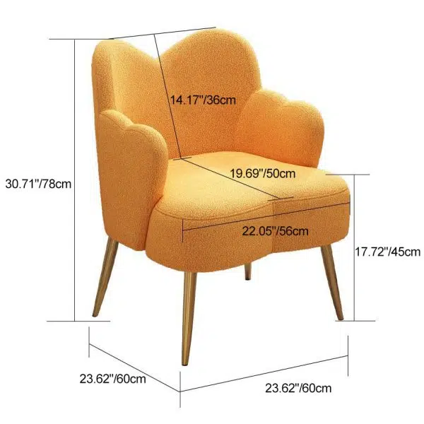 Contemporary Creative Cream Lambswool Upholstered Metal Vanity Stool Backrest Armrest For Bedroom - Image 4