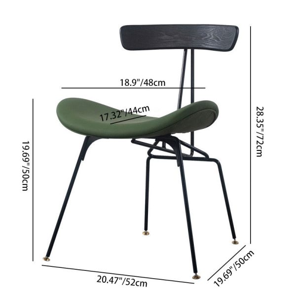 Contemporary Industrial Iron Wood Leather Ants Dining Chair Backrest Armless For Dining Room - Image 6
