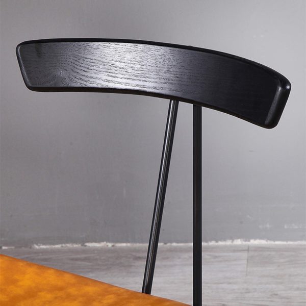 Contemporary Industrial Iron Wood Leather Ants Dining Chair Backrest Armless For Dining Room - Image 7