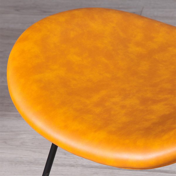 Contemporary Industrial Iron Wood Leather Ants Dining Chair Backrest Armless For Dining Room - Image 8