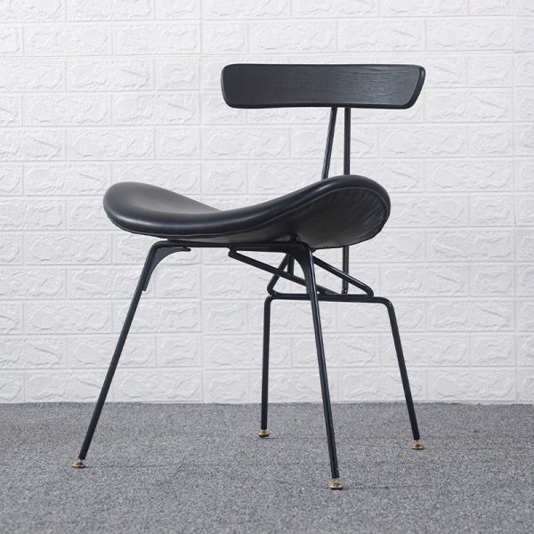 Contemporary Industrial Iron Wood Leather Ants Dining Chair Backrest Armless For Dining Room - Image 15