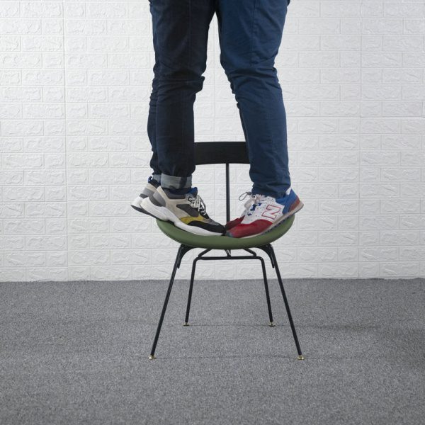 Contemporary Industrial Iron Wood Leather Ants Dining Chair Backrest Armless For Dining Room - Image 11