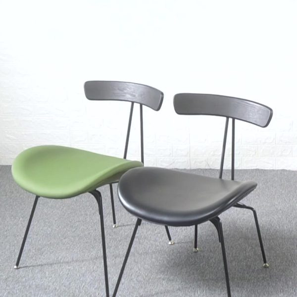 Contemporary Industrial Iron Wood Leather Ants Dining Chair Backrest Armless For Dining Room - Image 12