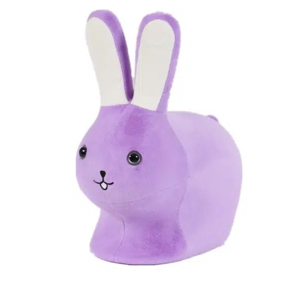 Contemporary Creative Kids Wood Velvet Cotton Rabbit Low Stool Backless For Entryway - Image 14