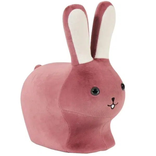 Contemporary Creative Kids Wood Velvet Cotton Rabbit Low Stool Backless For Entryway - Image 15