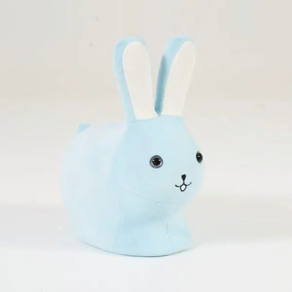 Contemporary Creative Kids Wood Velvet Cotton Rabbit Low Stool Backless For Entryway - Image 7