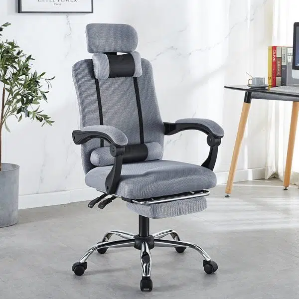 Modern Simplicity Mesh Steel Sponge Square Desk Chair Armrest Footrest Adjustable For Home Office - Image 3