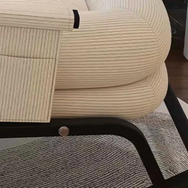 Contemporary Nordic Corduroy Leather Metal Cotton Sponge Square Rocking Chair Backrest Adjustable For Living Room - Image 11