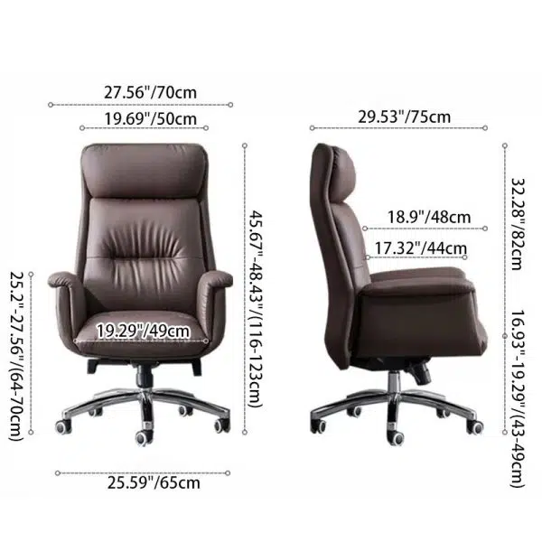 Modern Minimalist Leather Aluminum Alloy Cotton Rectangular Desk Chair Armrest Headrest Reclining For Home Office - Image 4