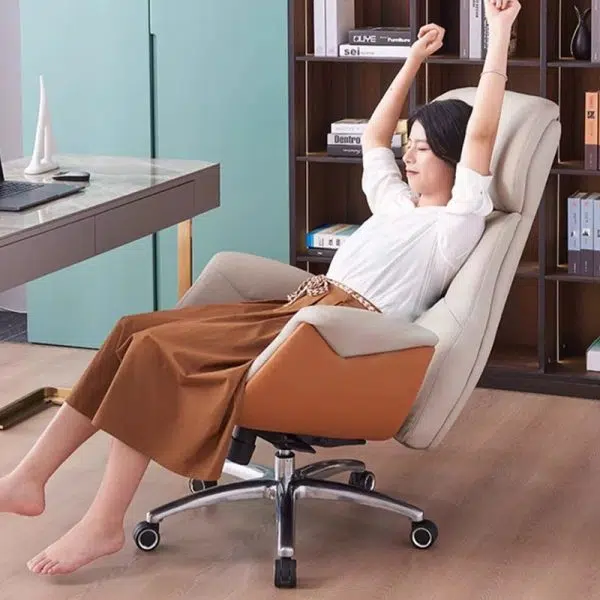 Modern Simplicity Microfiber Leather Cowhide Cotton Steel Rectangular Liftable Desk Chair Backrest Armrest For Home Office - Image 13