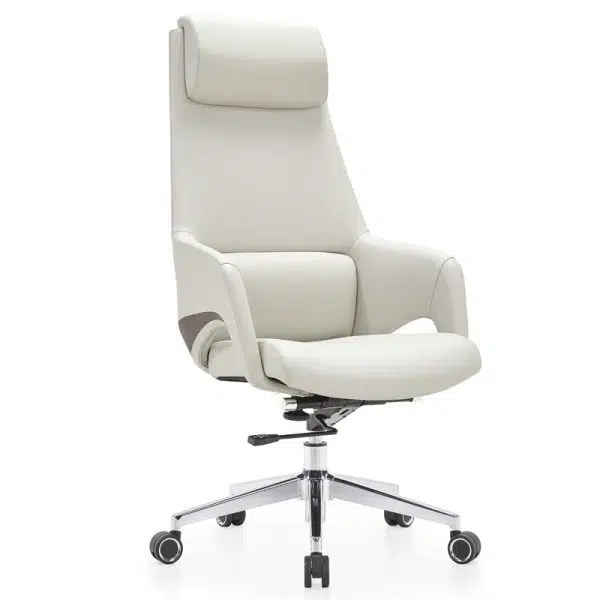 Modern Simplicity Silicone Leather Aluminum Alloy Sponge Rectangular Desk Chair Armrest Headrest Reclining For Home Office - Image 4