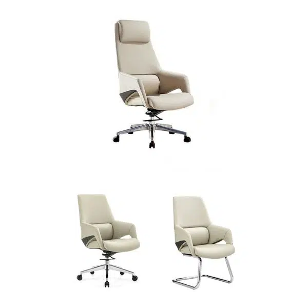 Modern Simplicity Silicone Leather Aluminum Alloy Sponge Rectangular Desk Chair Armrest Headrest Reclining For Home Office - Image 19