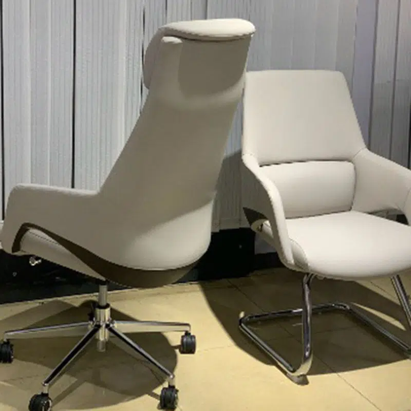 BS-Chair-FX02426-12.jpg Modern Simplicity Silicone Leather Aluminum Alloy Sponge Rectangular Desk Chair Armrest Headrest Reclining For Home Office - Image 1