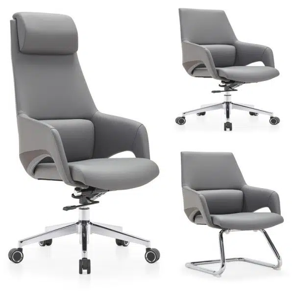 Modern Simplicity Silicone Leather Aluminum Alloy Sponge Rectangular Desk Chair Armrest Headrest Reclining For Home Office - Image 17