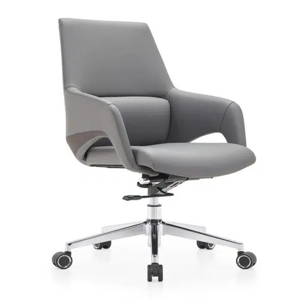 Modern Simplicity Silicone Leather Aluminum Alloy Sponge Rectangular Desk Chair Armrest Headrest Reclining For Home Office - Image 6