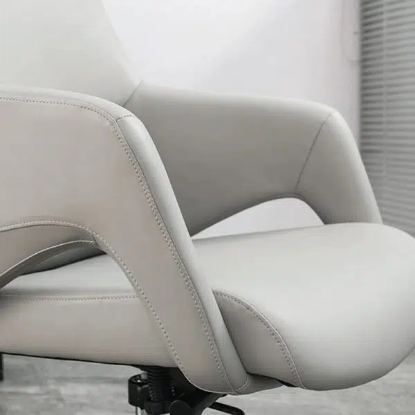 Modern Simplicity Silicone Leather Aluminum Alloy Sponge Rectangular Desk Chair Armrest Headrest Reclining For Home Office - Image 11