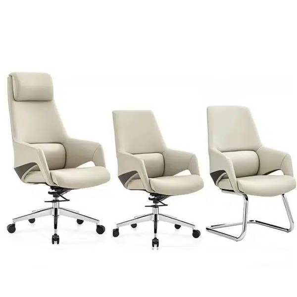 Modern Simplicity Silicone Leather Aluminum Alloy Sponge Rectangular Desk Chair Armrest Headrest Reclining For Home Office - Image 15