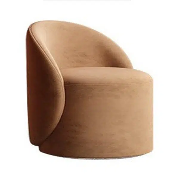 Modern Simplicity Lambswool Fleece Leather Wood Sponge Thumb Round Curved Vanity Stool Backrest Swivel For Bedroom - Image 36