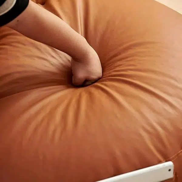 Contemporary Retro Leather EPS Semicircular Bean Bag Lazy Sofa Footrest Backrest For Living Room - Image 21