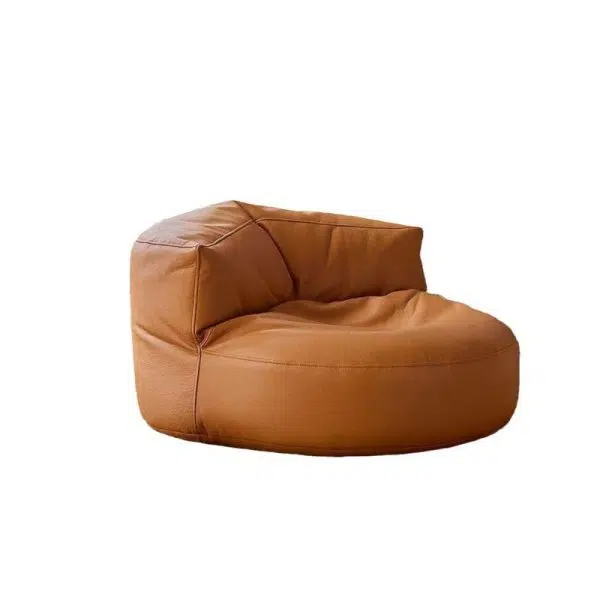Contemporary Retro Leather EPS Semicircular Bean Bag Lazy Sofa Footrest Backrest For Living Room - Image 34