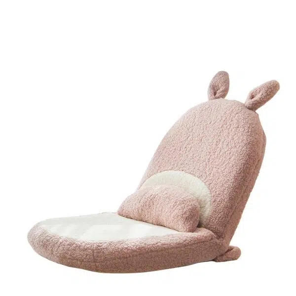 Contemporary Creative Kids Cartoon Cat Ear Imitation Lambswool Sponge Latex Pealboard Square Tatami Cushion Recliner Backrest Foldable For Bedroom - Image 12