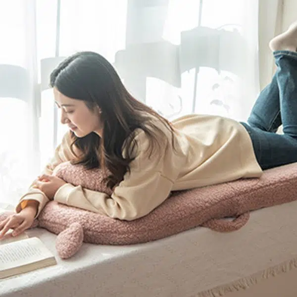 Contemporary Creative Kids Cartoon Cat Ear Imitation Lambswool Sponge Latex Pealboard Square Tatami Cushion Recliner Backrest Foldable For Bedroom - Image 6