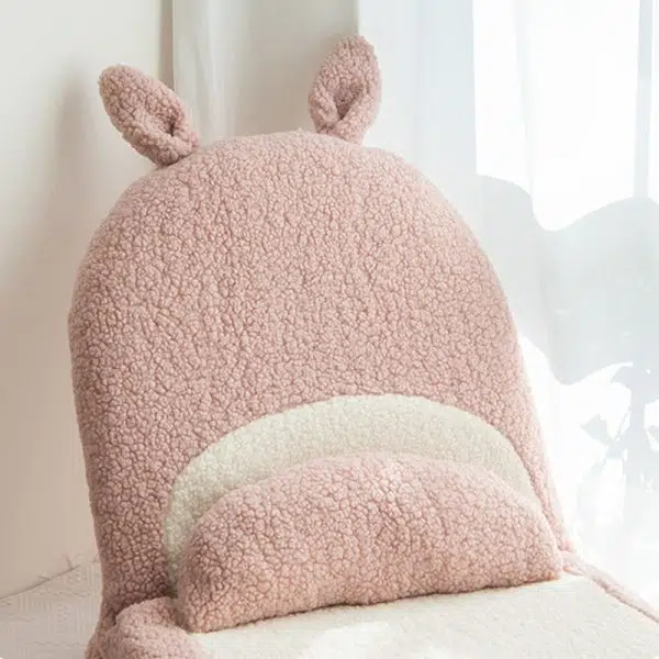 Contemporary Creative Kids Cartoon Cat Ear Imitation Lambswool Sponge Latex Pealboard Square Tatami Cushion Recliner Backrest Foldable For Bedroom - Image 9