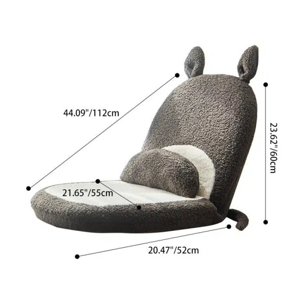 Contemporary Creative Kids Cartoon Cat Ear Imitation Lambswool Sponge Latex Pealboard Square Tatami Cushion Recliner Backrest Foldable For Bedroom - Image 8