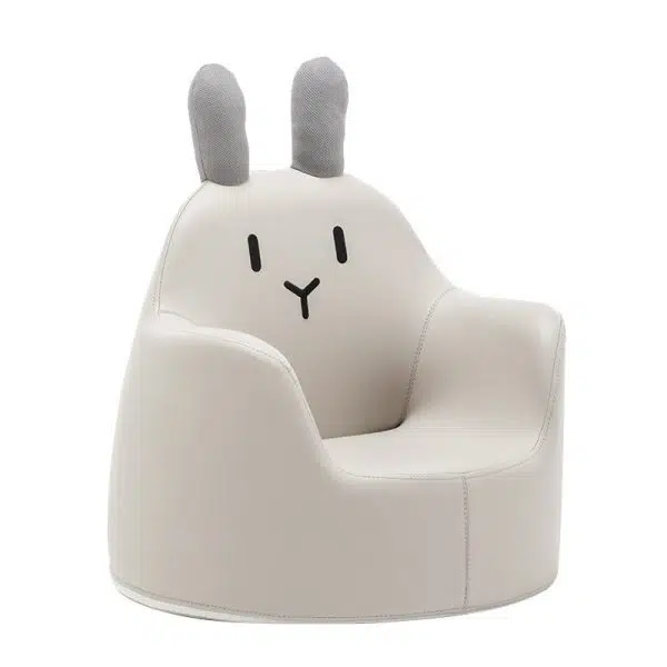 Contemporary Creative Kids Cartoon Animal Leather Foam Rabbit Bear Dinosaur Low Stool Backrest Armrest For Dining Room - Image 24