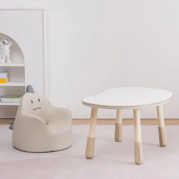 Contemporary Creative Kids Cartoon Animal Leather Foam Rabbit Bear Dinosaur Low Stool Backrest Armrest For Dining Room - Image 7