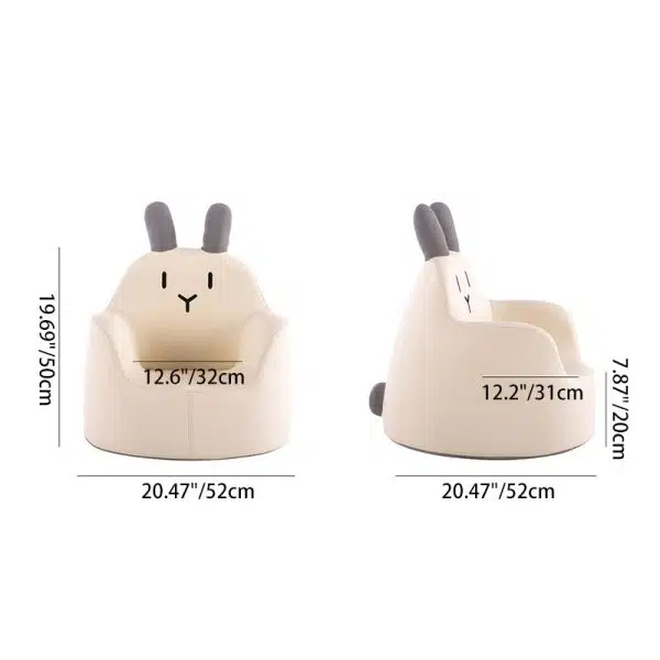 Contemporary Creative Kids Cartoon Animal Leather Foam Rabbit Bear Dinosaur Low Stool Backrest Armrest For Dining Room - Image 10