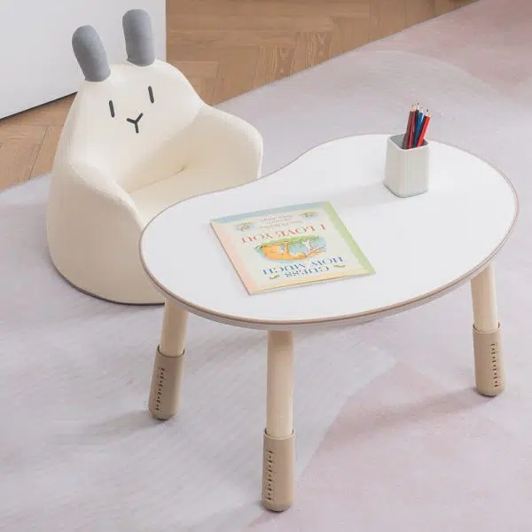 Contemporary Creative Kids Cartoon Animal Leather Foam Rabbit Bear Dinosaur Low Stool Backrest Armrest For Dining Room - Image 8