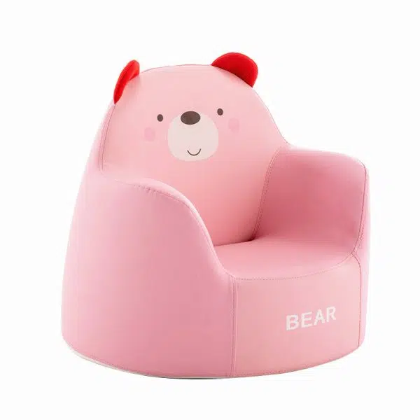 Contemporary Creative Kids Cartoon Animal Leather Foam Rabbit Bear Dinosaur Low Stool Backrest Armrest For Dining Room - Image 17