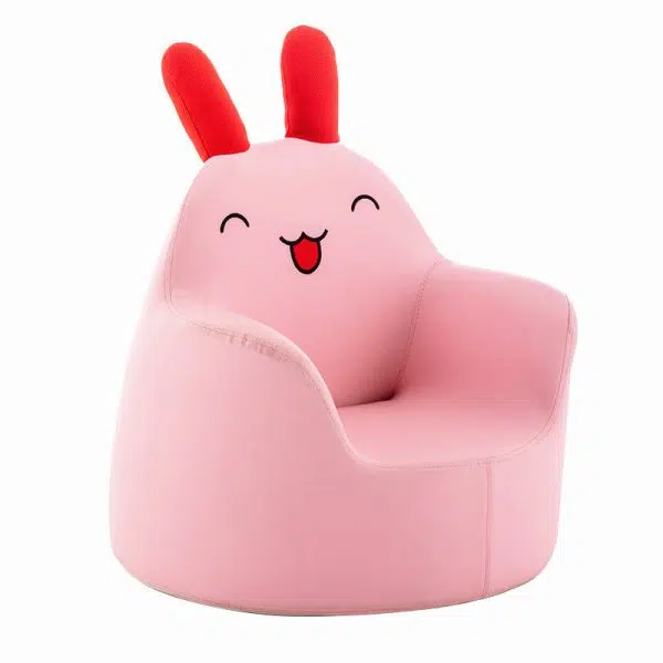 Contemporary Creative Kids Cartoon Animal Leather Foam Rabbit Bear Dinosaur Low Stool Backrest Armrest For Dining Room - Image 18
