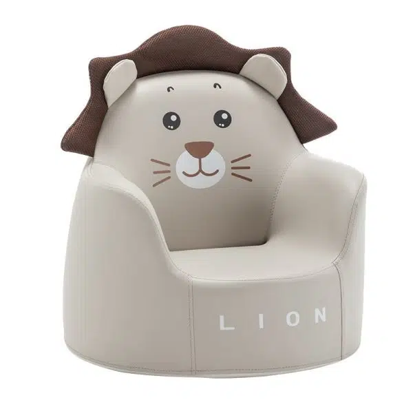 Contemporary Creative Kids Cartoon Animal Leather Foam Rabbit Bear Dinosaur Low Stool Backrest Armrest For Dining Room - Image 23