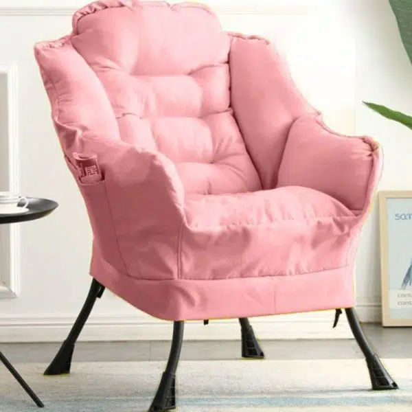 Contemporary Scandinavian Fabric Deerskin Flannel Steel Cotton Petal Square Accent Chair Backrest Detachable Storage Bag For Bedroom - Image 10